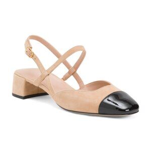 COLE HAAN Suede Pella Slingback Comfort Micro Heels